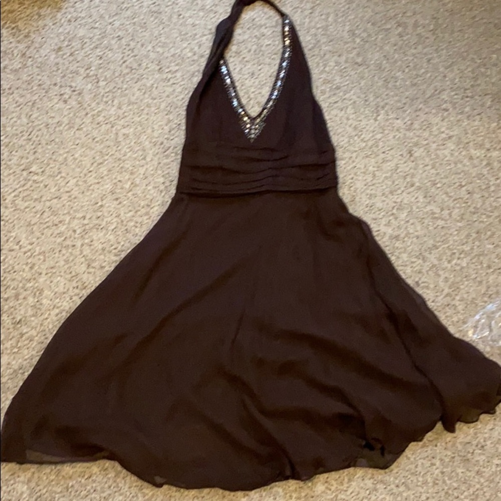 Brown halter dress